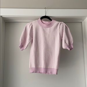 Anthropologie Lavender Puff short sleeve sweater